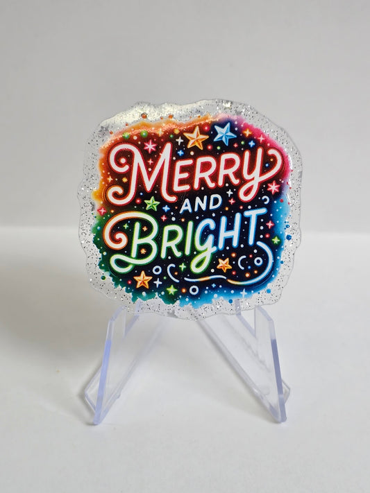 Acrylic Glitter Flatbacks - Merry And Bright