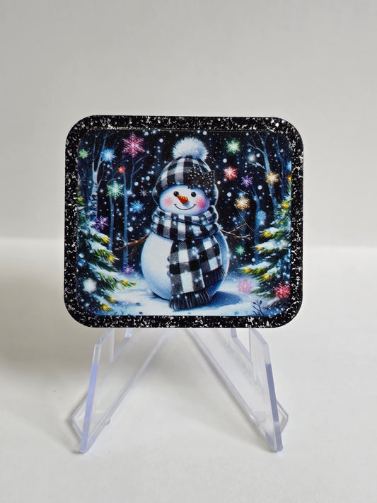 Acrylic Glitter Flatbacks - Snowman