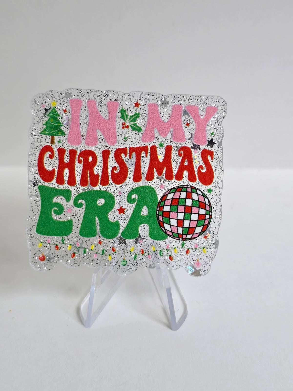Acrylic Glitter Flatbacks - In My Christmas Era
