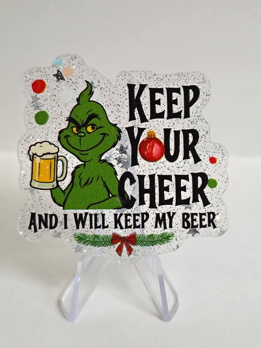 Acrylic Glitter Flatbacks - Keep Your Cheer
