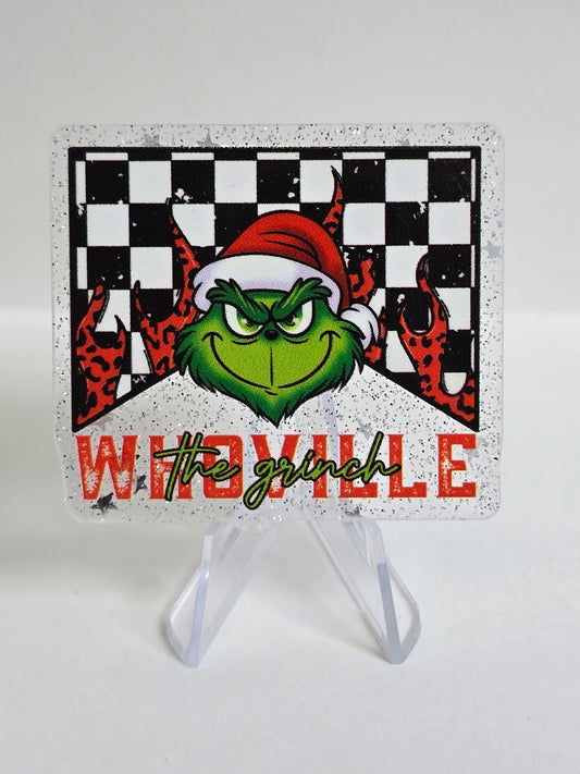 Acrylic Glitter Flatbacks - The Grinch