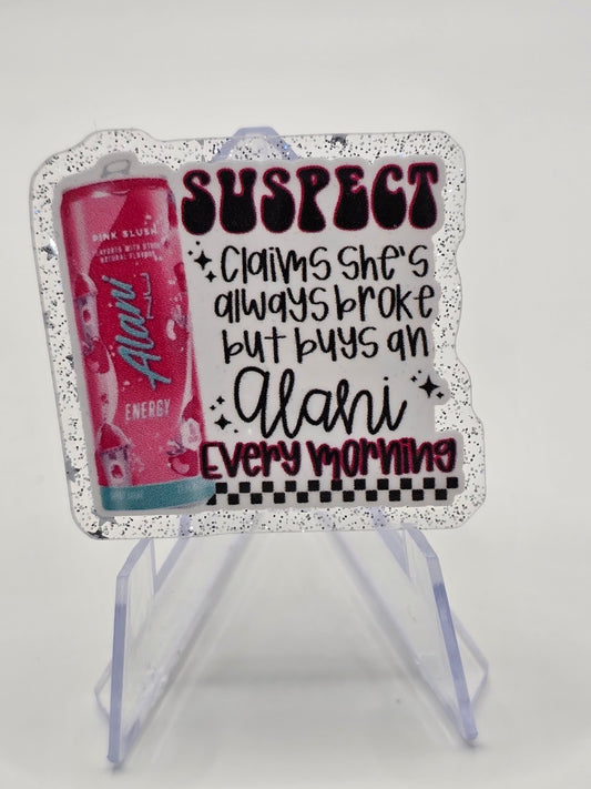 Acrylic Glitter Flatbacks- Suspect Claims She’s Broke But Buys Alani