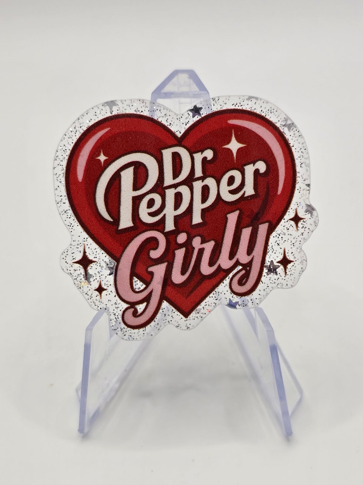 Acrylic Glitter Flatbacks- Dr. Pepper Girly