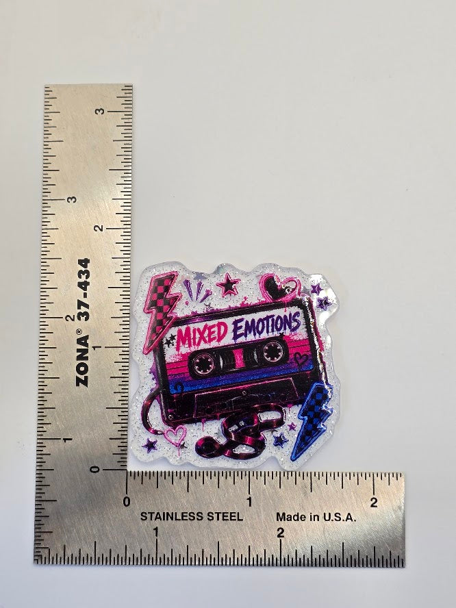 Acrylic Glitter Flatbacks - Mixed Emotions
