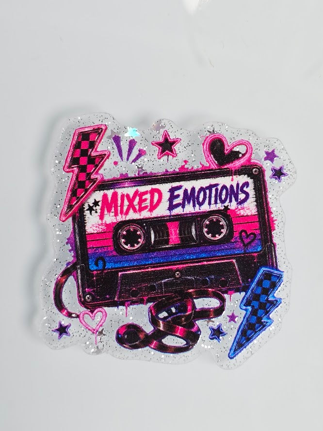 Acrylic Glitter Flatbacks - Mixed Emotions