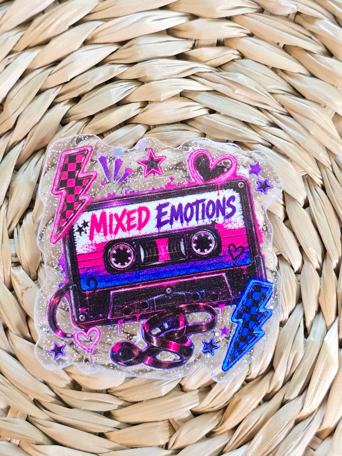 Acrylic Glitter Flatbacks - Mixed Emotions