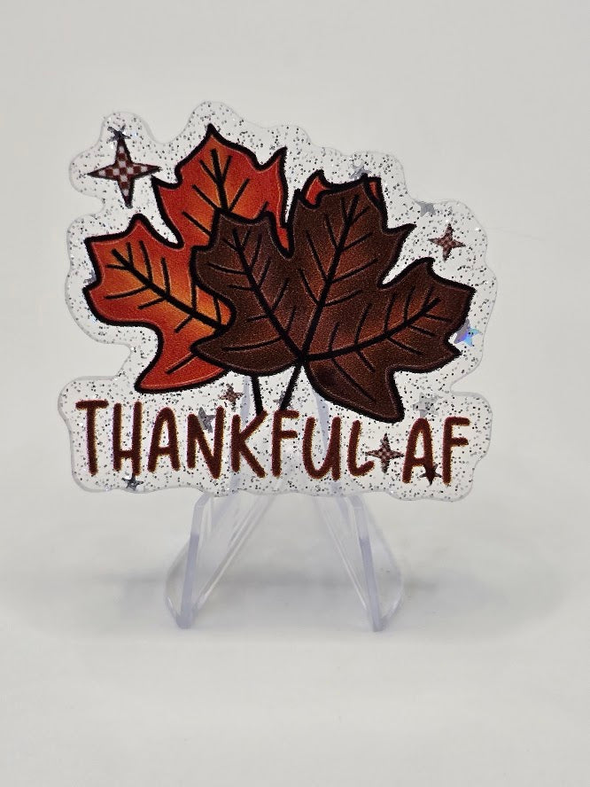 Acrylic Glitter Flatbacks -Thankful AF