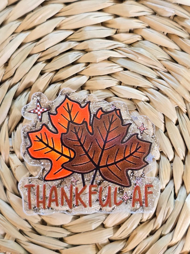 Acrylic Glitter Flatbacks -Thankful AF