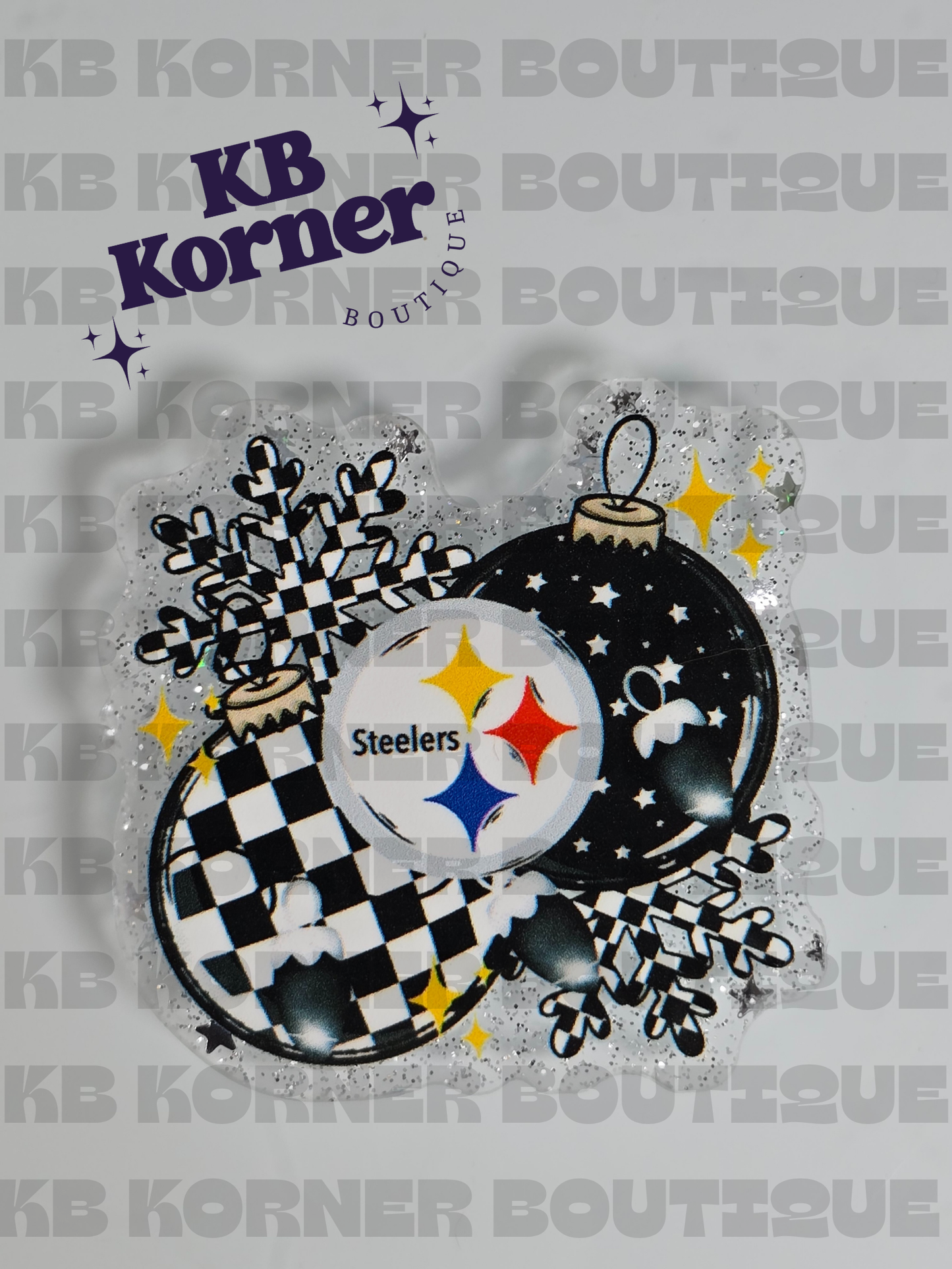 Acrylic Glitter Flatbacks - Steelers
