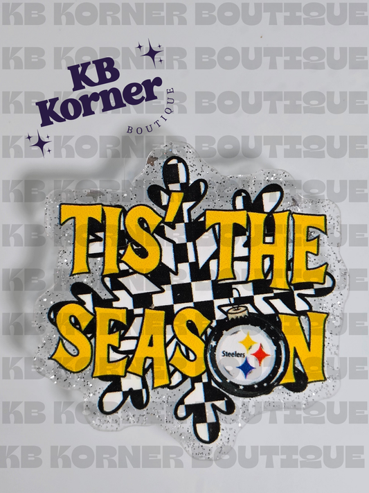 Acrylic Glitter Flatbacks - Steelers Tis The Season
