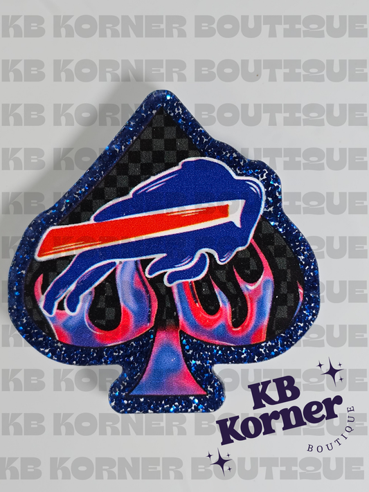 Acrylic Glitter Flatbacks - Bills Spade