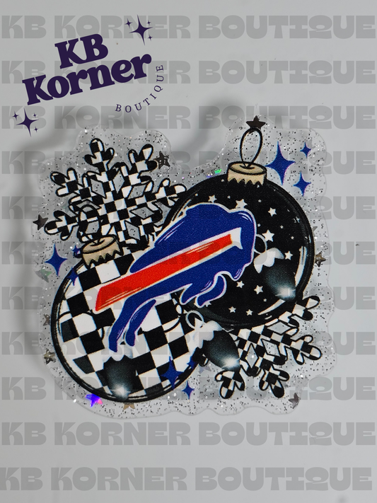 Acrylic Glitter Flatbacks - Bills Christmas Bulbs