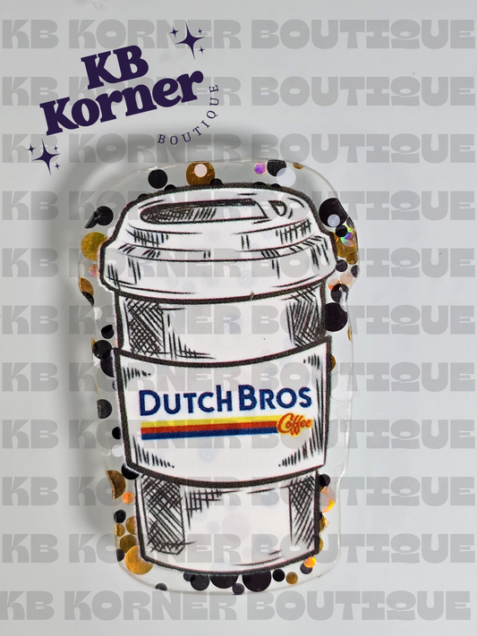 Acrylic Glitter Flatbacks - Dutch Bros Coffee