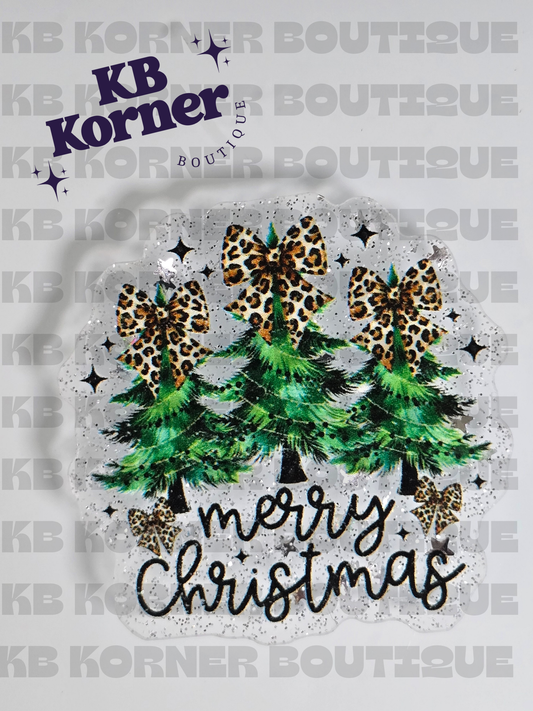 Acrylic Glitter Flatbacks - Merry Christmas