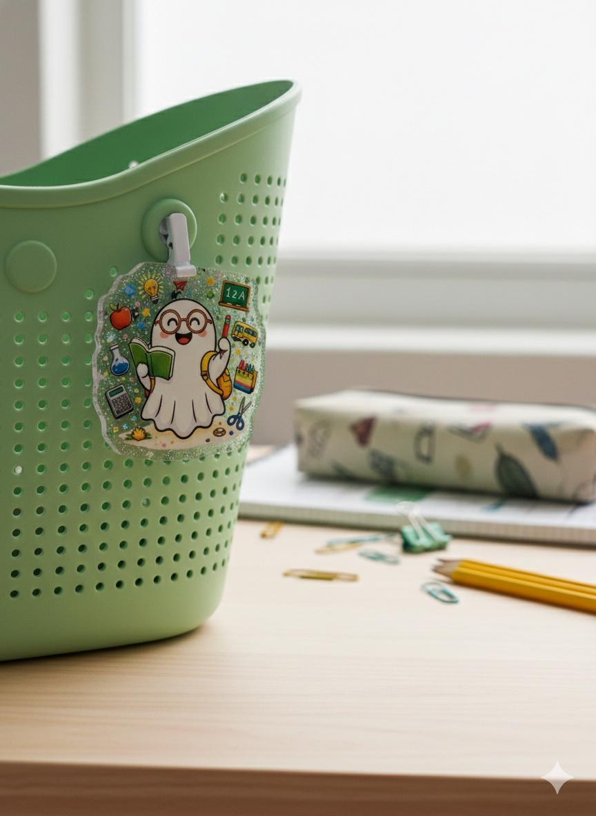 Acrylic Glitter Flatback-Education Ghosty