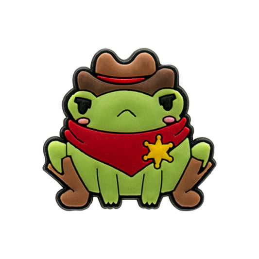 Cowboy Frog Shoe Charm