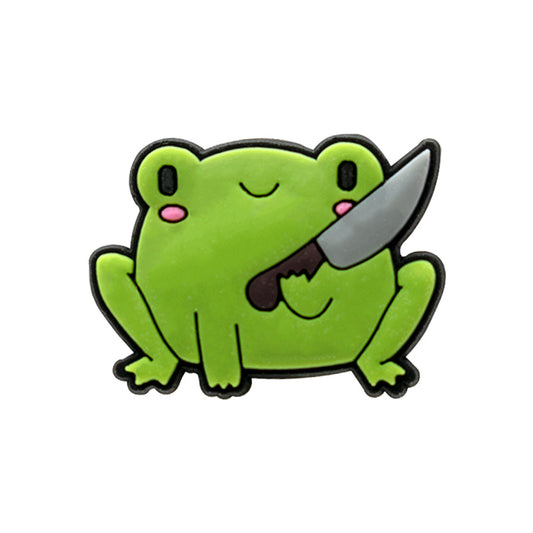 Frog With Knife Shoe Charm