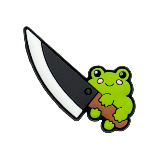 Frog with Knife Shoe Charm
