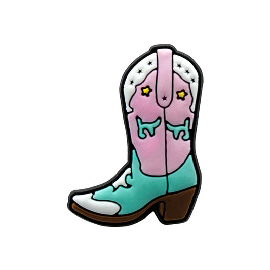 Pink and Blue Cowboy Boot Shoe Charm