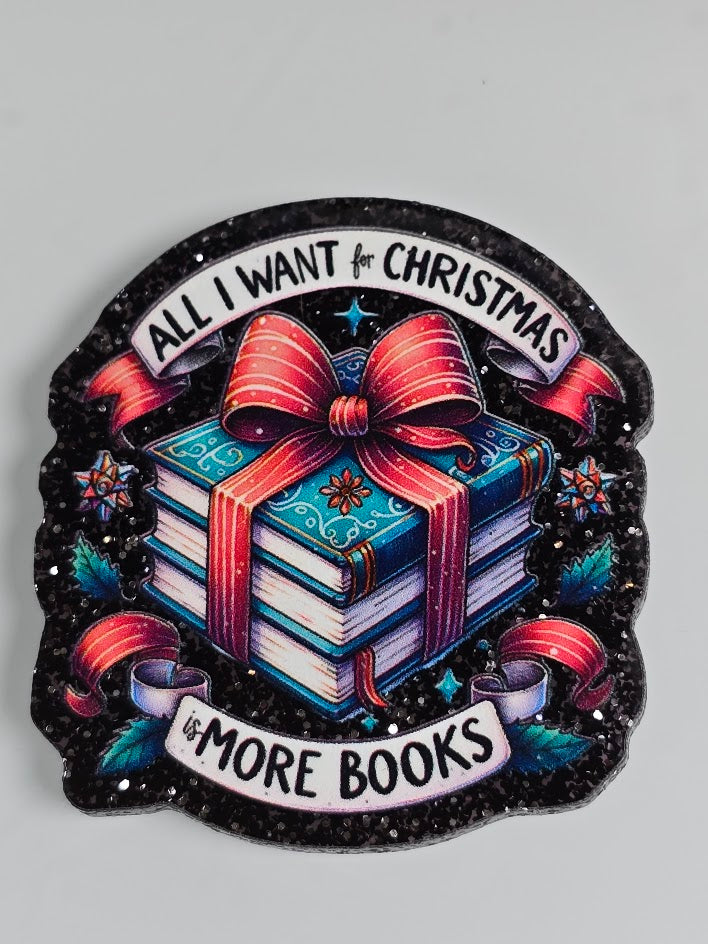 Acrylic Glitter Flatbacks - All I Want For Christmas