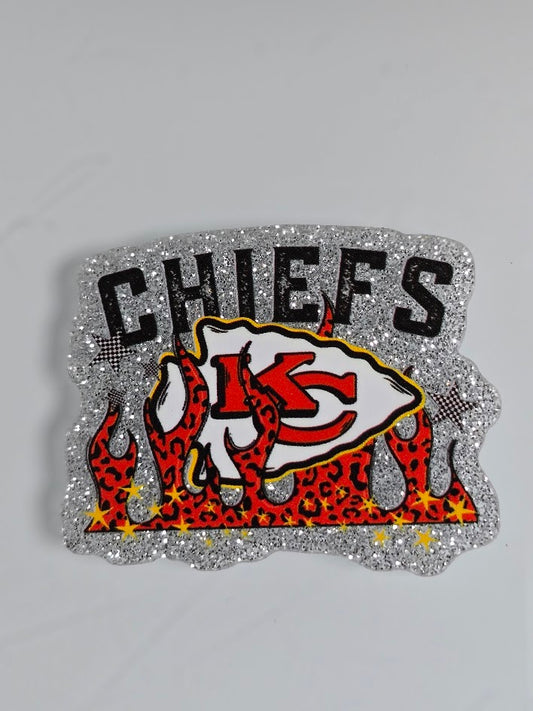 Acrylic Glitter Flatbacks - Chiefs