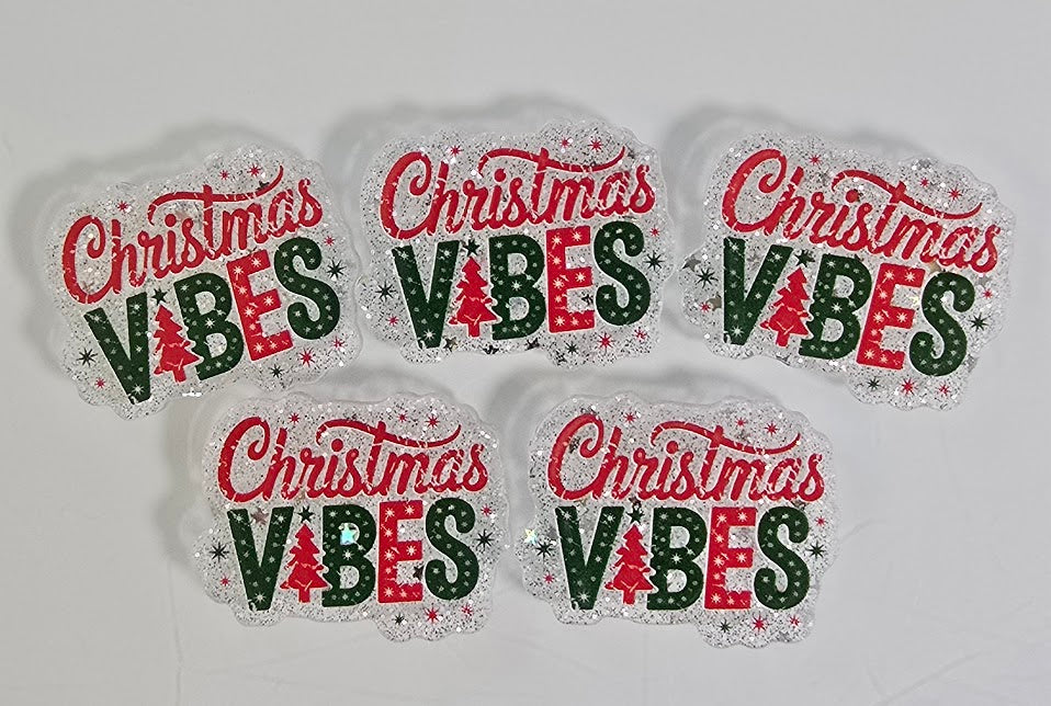 Acrylic Glitter Flatbacks - Christmas Vibes