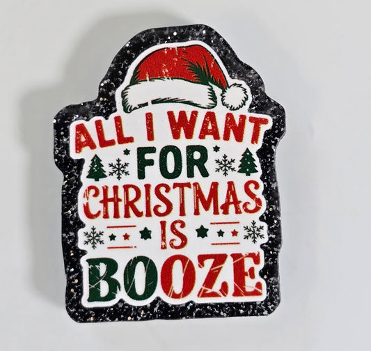 Acrylic Glitter Flatbacks - Christmas Booze