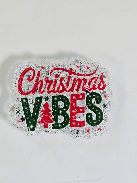 Acrylic Glitter Flatbacks - Christmas Vibes