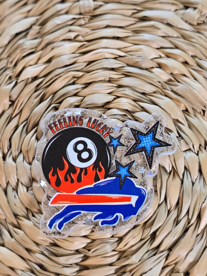 Acrylic Glitter Flatbacks - Feeling Lucky Bills
