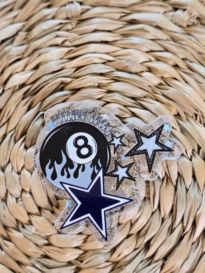 Acrylic Glitter Flatbacks - Feeling Lucky Cowboys