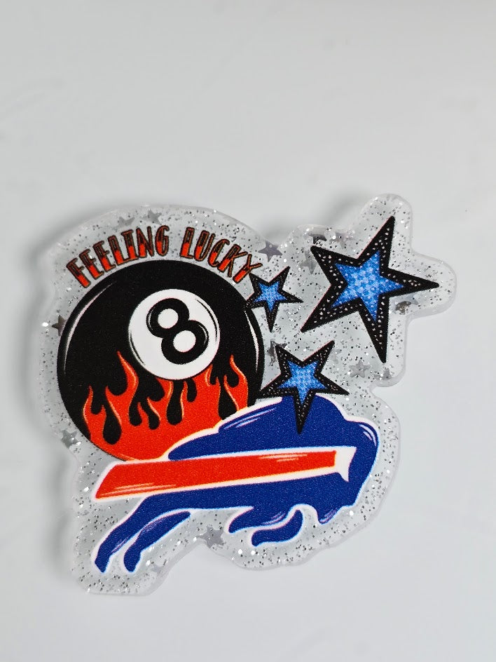 Acrylic Glitter Flatbacks - Feeling Lucky Bills