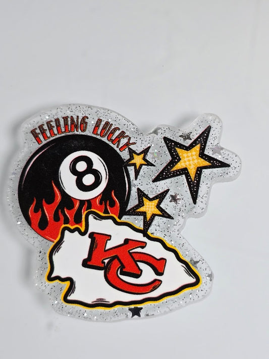Acrylic Glitter Flatbacks - Feeling Lucky Chiefs