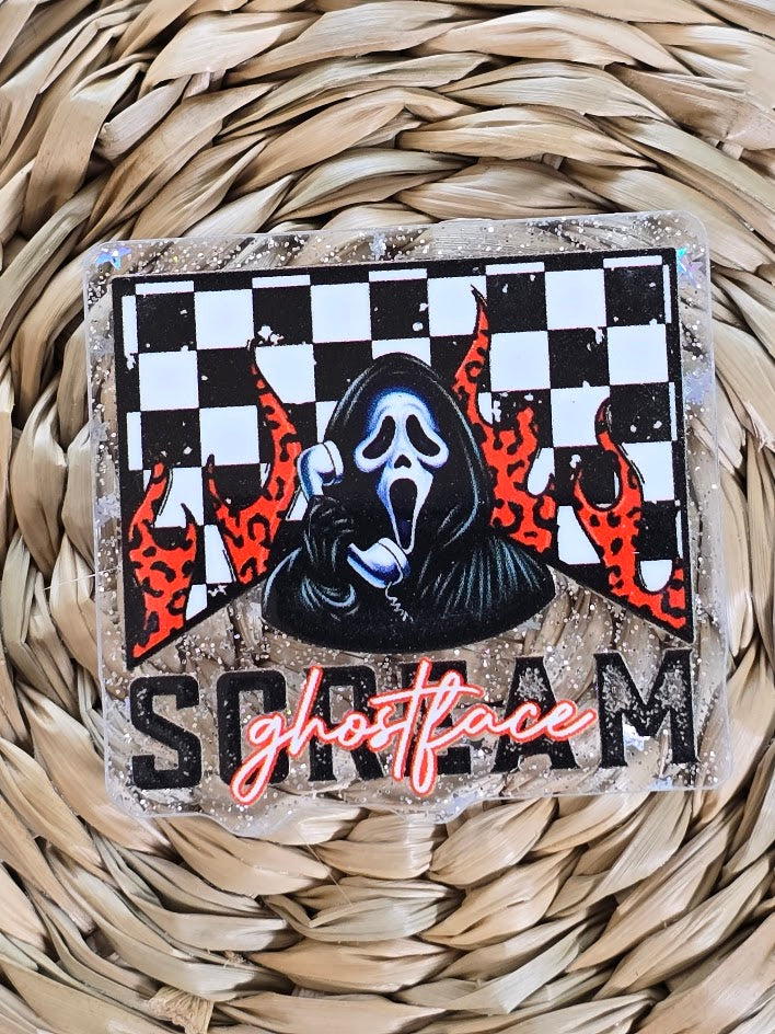 Acrylic Glitter Flatbacks - Ghostface
