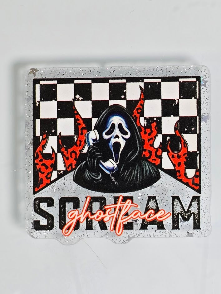 Acrylic Glitter Flatbacks - Ghostface