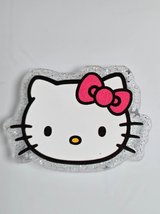 Acrylic Glitter Flatbacks - Hello Kitty