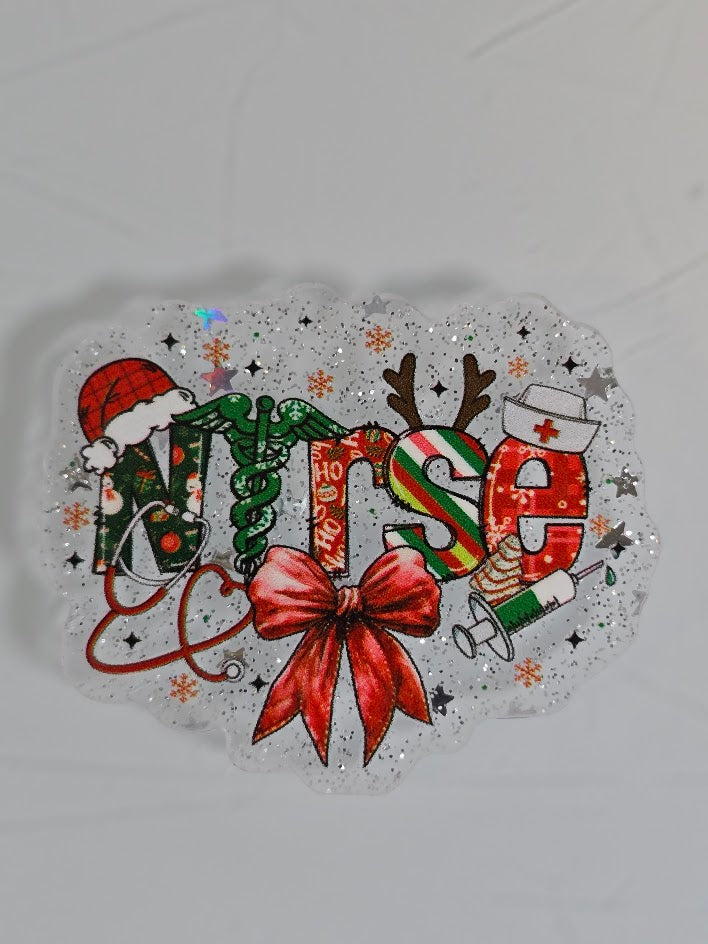 Acrylic Glitter Flatbacks - Nurse
