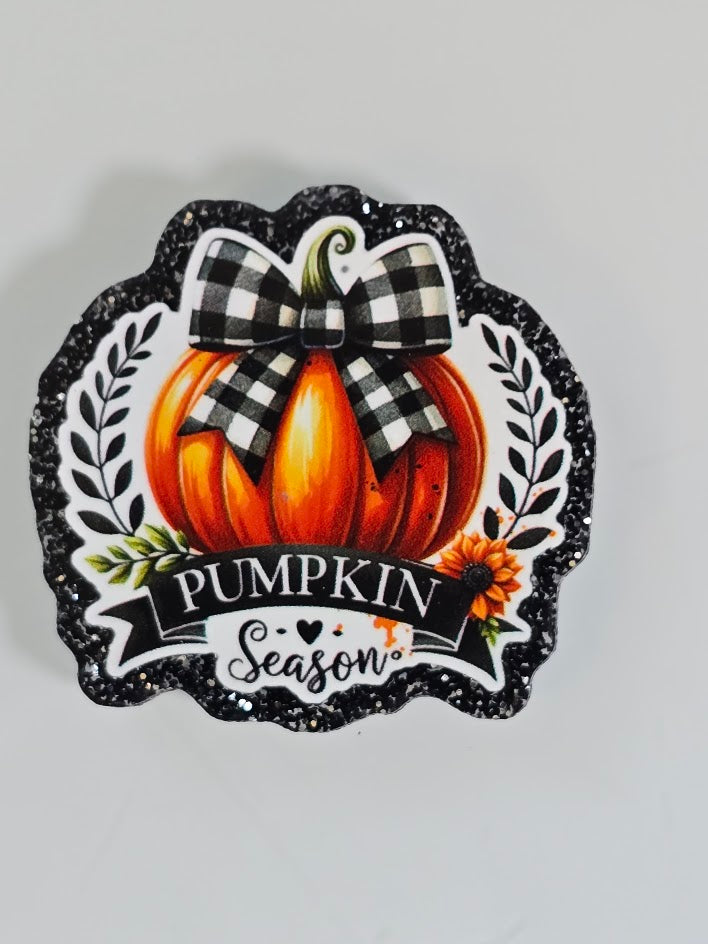 Acrylic Glitter Flatbacks - Pumpkin Season