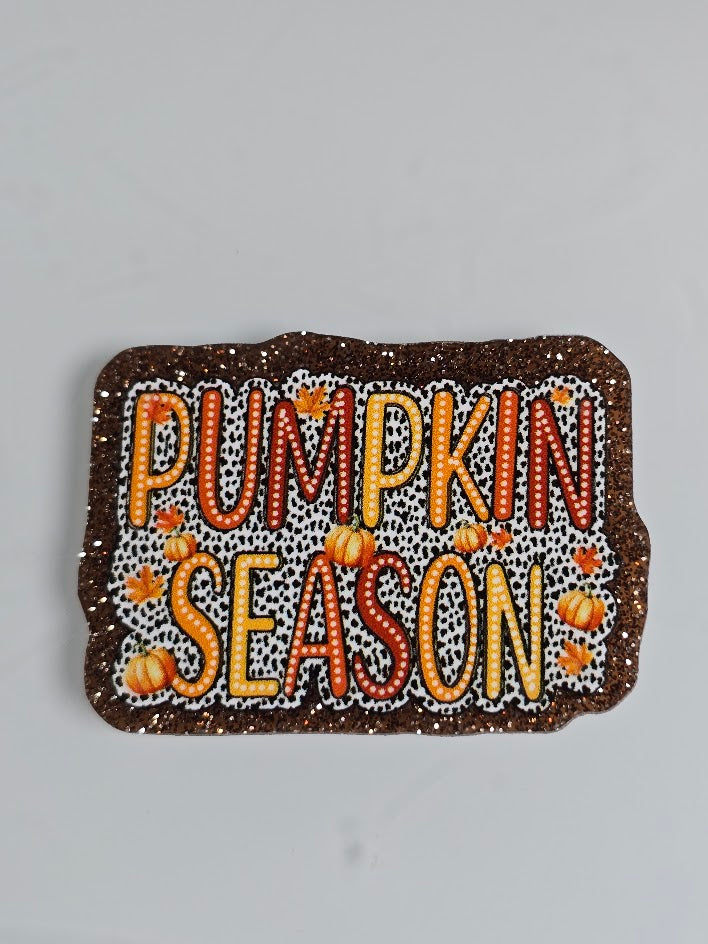 Acrylic Glitter Flatbacks - Pumpkin Season