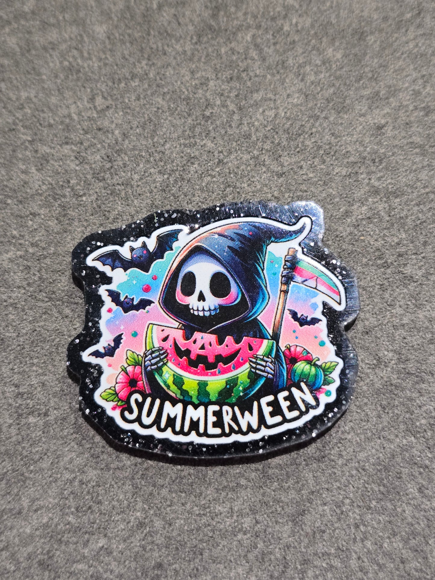 Acrylic Glitter Flatbacks- Summerween