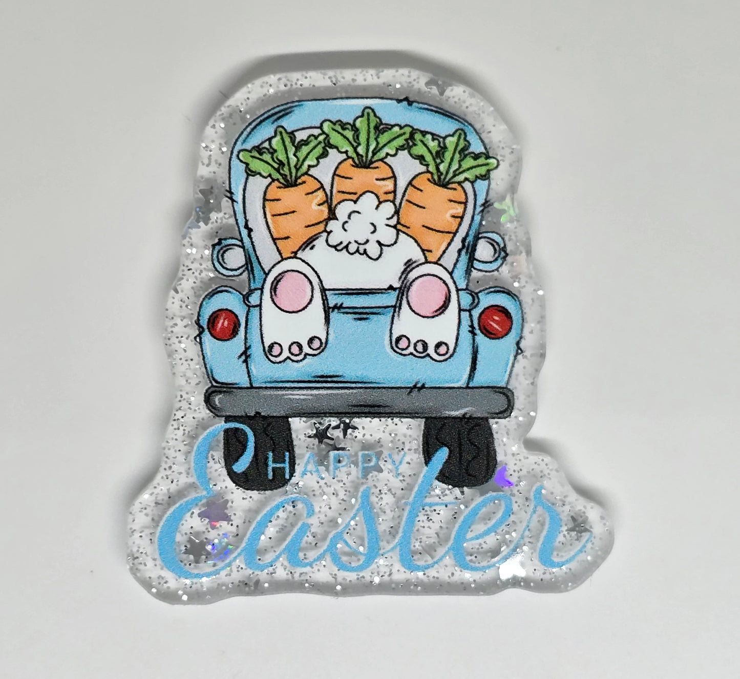 Acrylic Glitter Flatback- Happy Easter