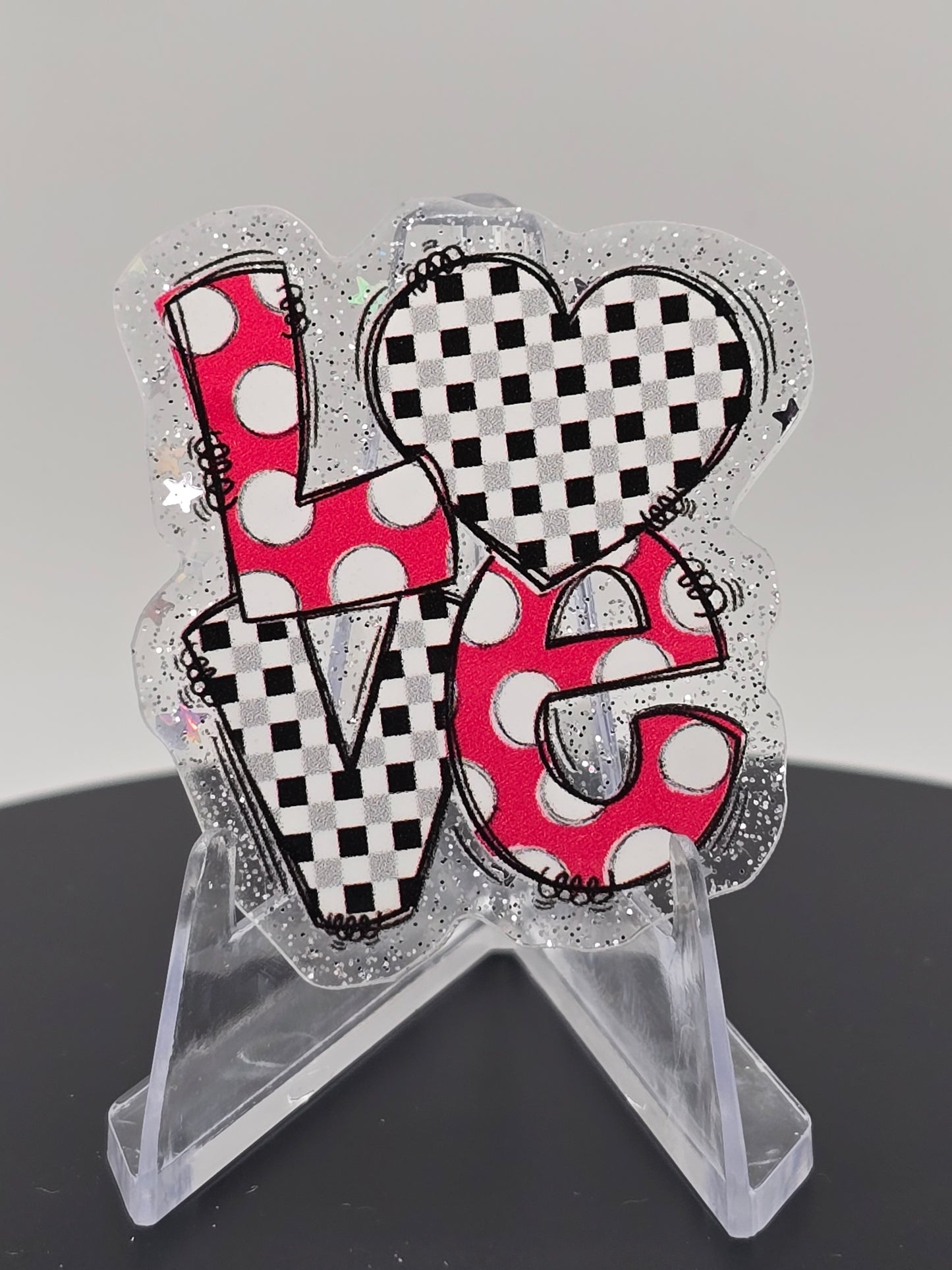 Acrylic Glitter Flatbacks- Valentine’s Love Stack