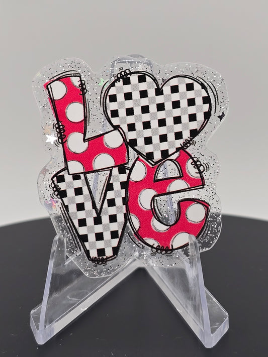 Acrylic Glitter Flatbacks- Valentine’s Love Stack
