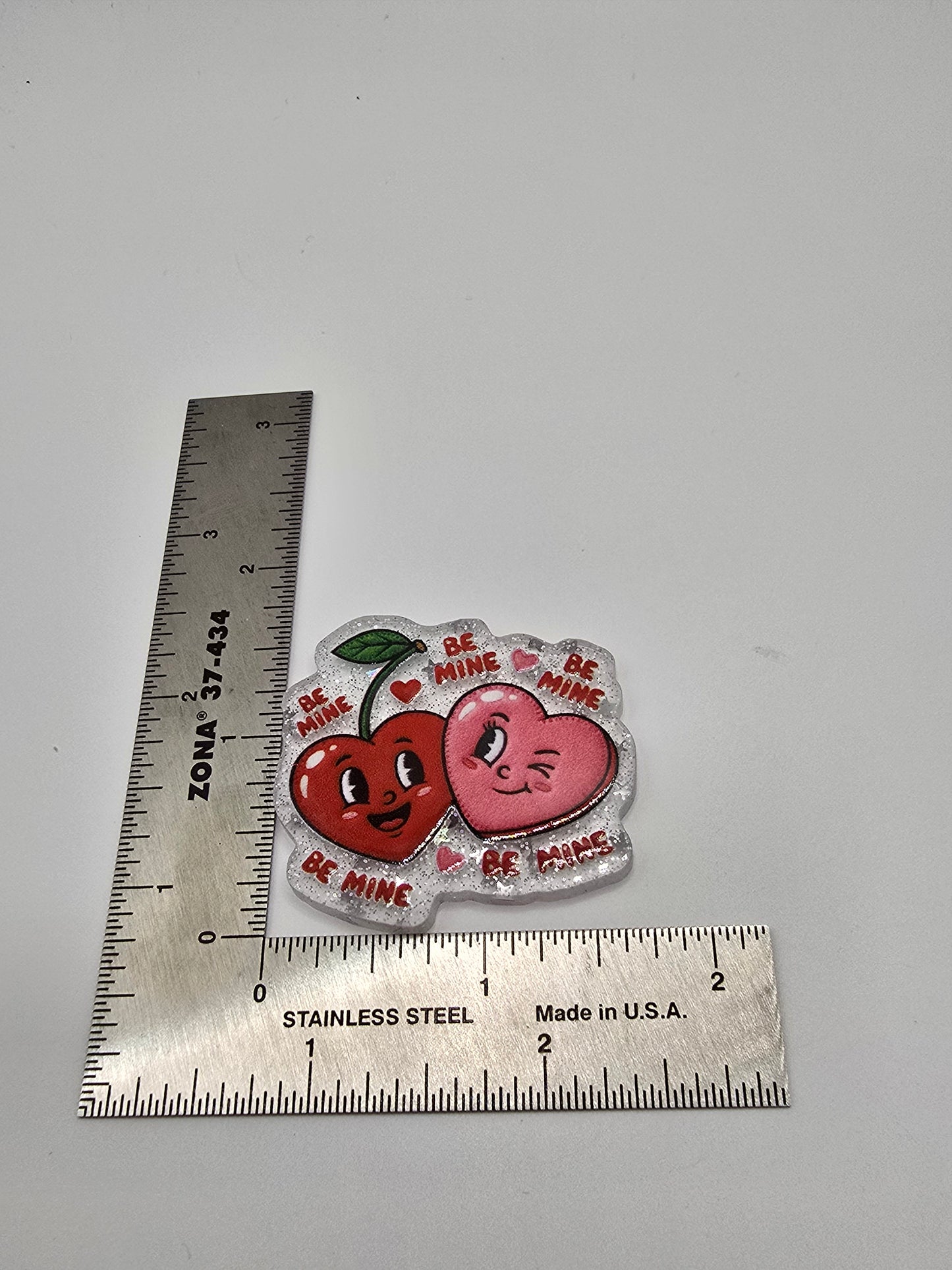 Acrylic Glitter Flatbacks- Valentine’s Be Mine Hearts