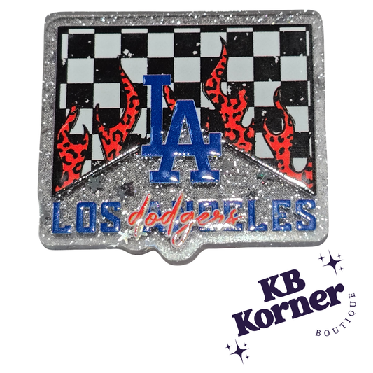 ⚾️ Acrylic Glitter Flatbacks- Dodgers Marlboro Flame ⚾️