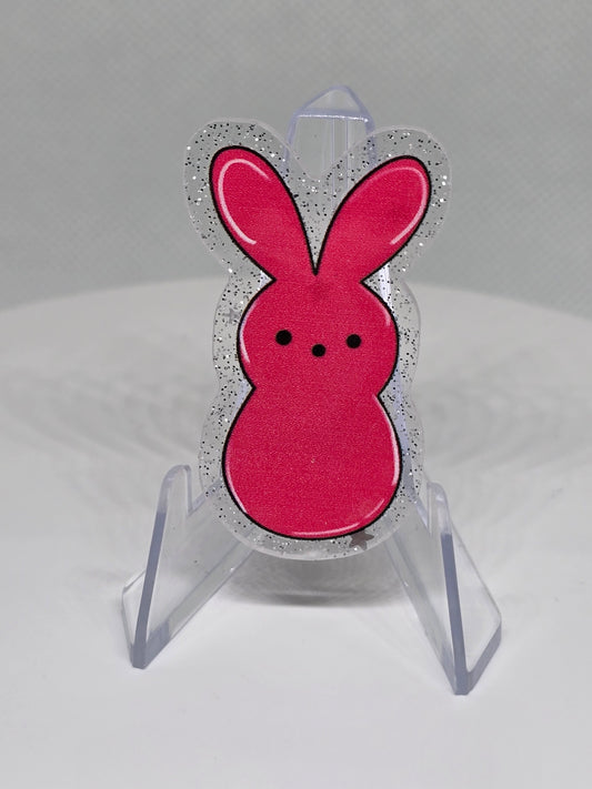 Acrylic Glitter Flatback- Pink Peep