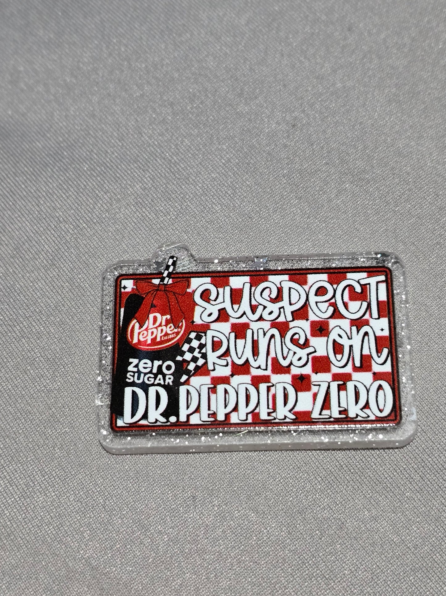 Acrylic Glitter Flatbacks- Suspect Runs On Dr. Pepper
