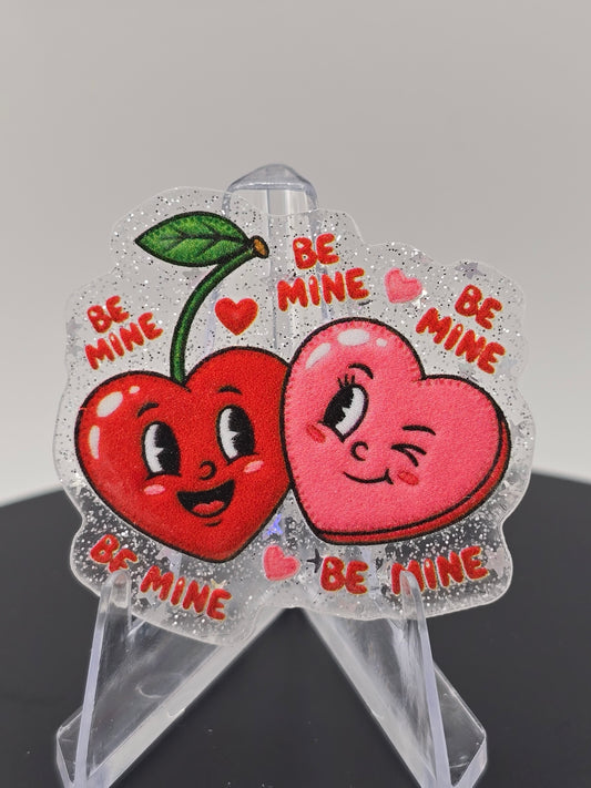 Acrylic Glitter Flatbacks- Valentine’s Be Mine Hearts