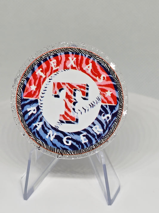 Acrylic Glitter Flatback- Rangers Tiger Stripe