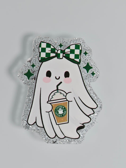 Acrylic Glitter Flatbacks- Starbies Ghosty