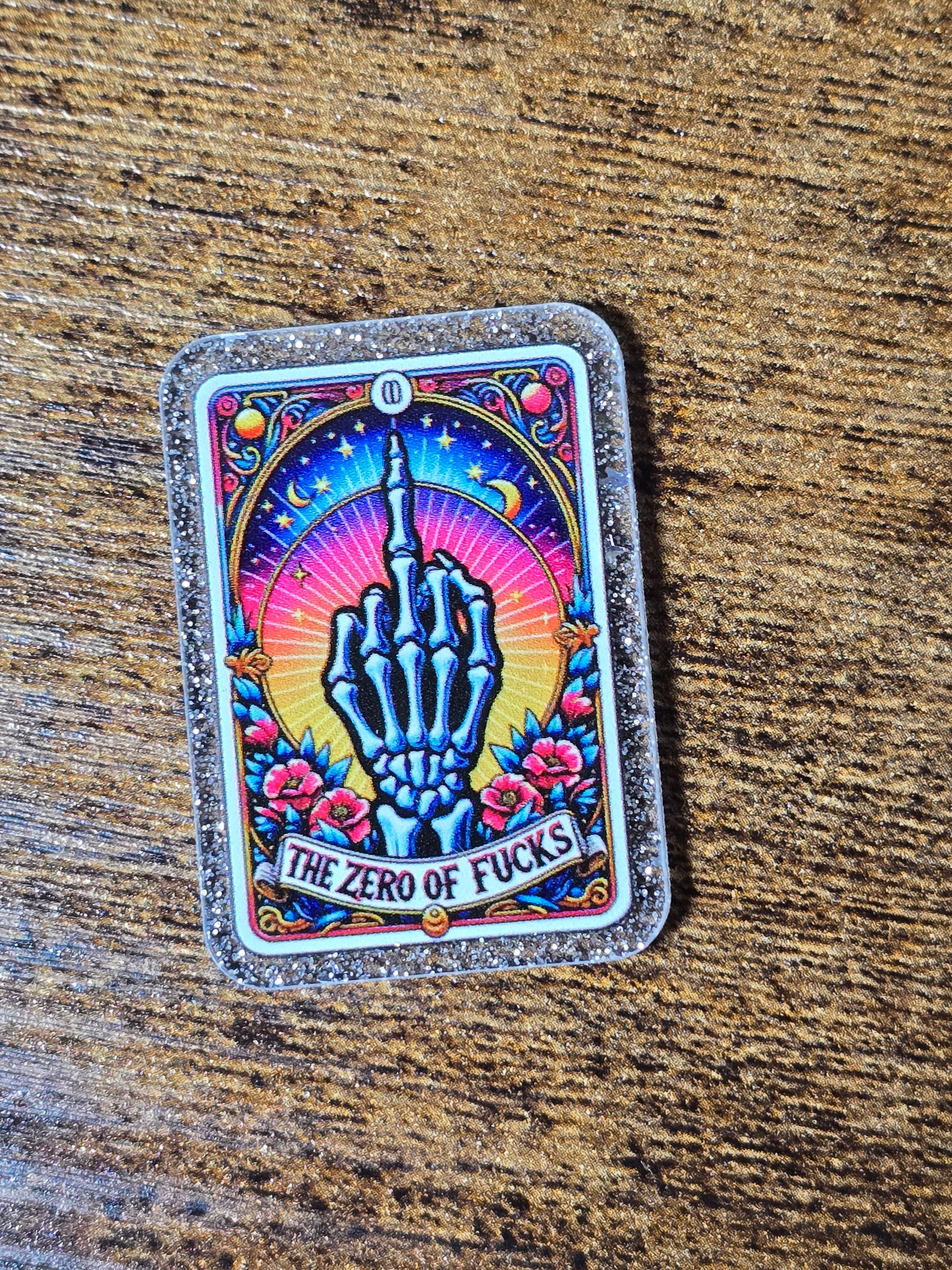Acrylic Glitter Flatbacks- The Zero of Fucks